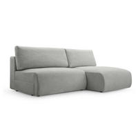 ECKSOFA mit Schlaffunktion Greste, Hellgrau - Hellgrau, Textil (150/223cm) - Meblito