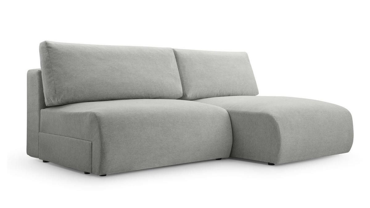 ECKSOFA mit Schlaffunktion Greste, Hellgrau - Hellgrau, Textil (150/223cm) - Meblito
