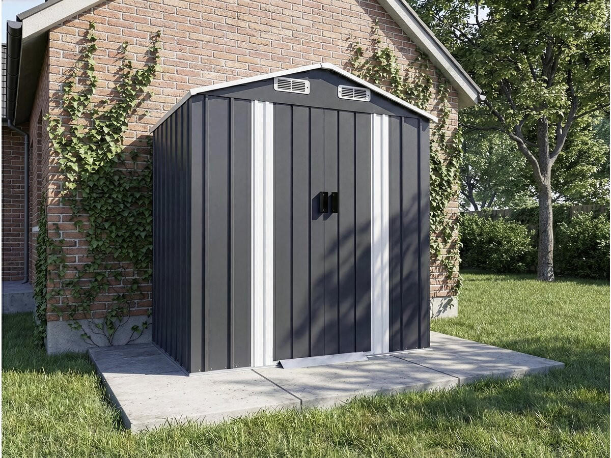 METALL-GARTENHAUS boston Grau - Grau, Metall (118/196/184cm) - Habitat Garten