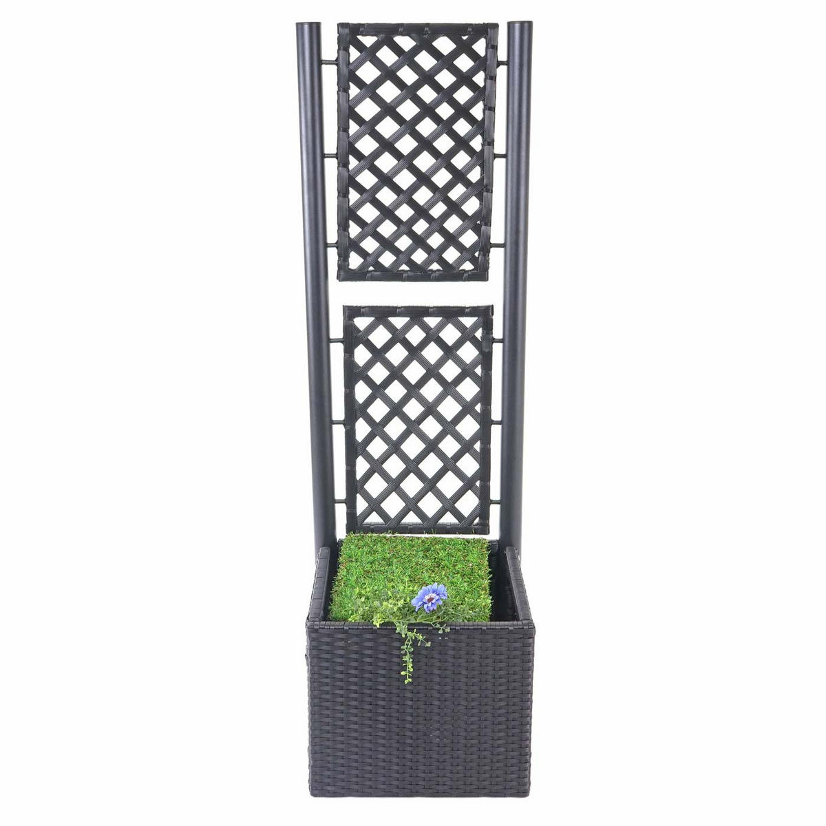 POLY-RATTAN RANKGITTER Anthrazit - Anthrazit, Kunststoff (43/142/43cm) - MCW