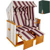 STRANDKORB Sylt,115 x 158 x 78 cm,rot/weiß - Rosa/Weiß, Holz (78/158/115cm) - tectake