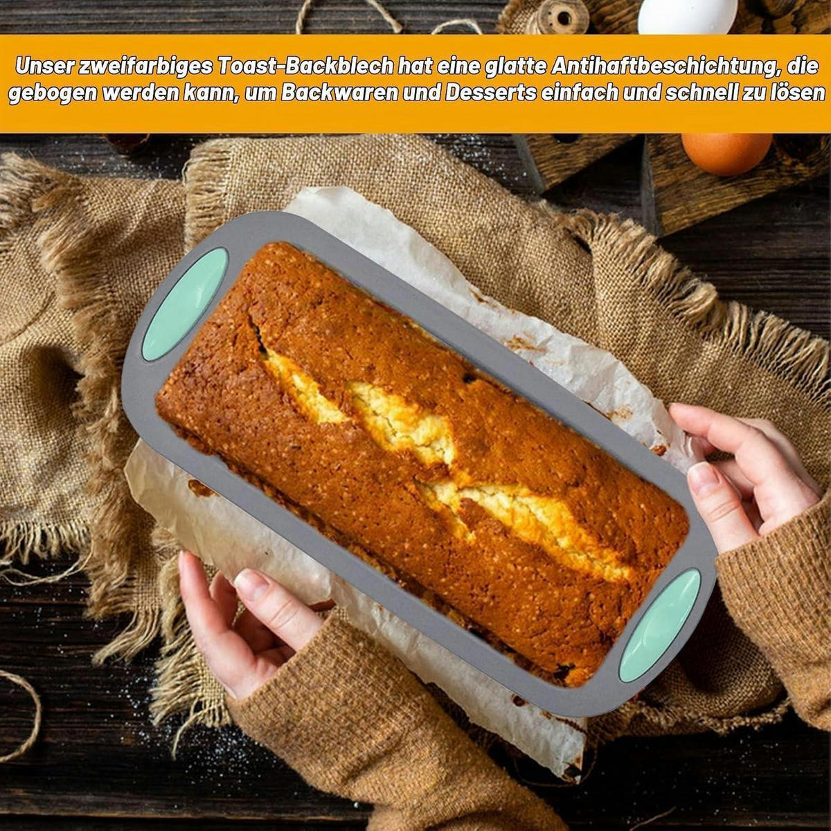 BROTBACKFORM Silikon 3-teiliges Set 28 cm - Grau, Kunststoff (12/6.5/28cm)