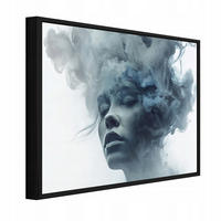 BILDER mit Rahmen Frau Abstraktion Blau 100x70 cm - Multicolor, Holzwerkstoff (100/70cm) - Wallarena