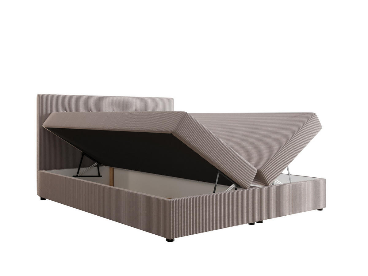 BOXBETT FADO 22 mit Matratze H3, Bonell und Topper 140x200 Zoom 19 - Hellgrau, Holz/Textil (140/200cm) - Bedante