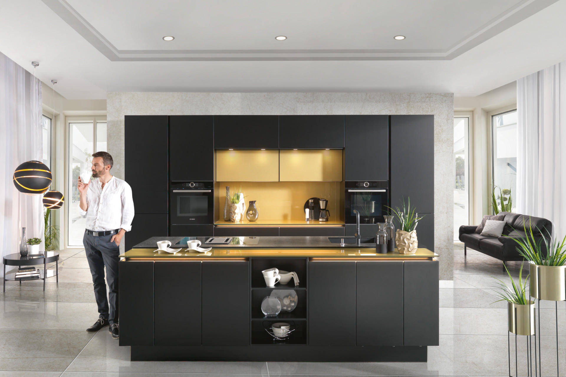 KÃ¼che in Schwarz modern