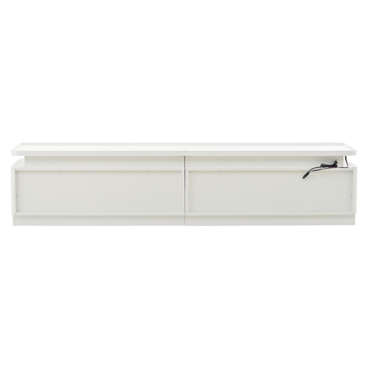 TV-SCHRANK 180/34/40 cm weiß Hochglanz mit LED-Beleuchtung und 4 Schubladen - Weiß, Holzwerkstoff (180/40/34cm) - OKWISH