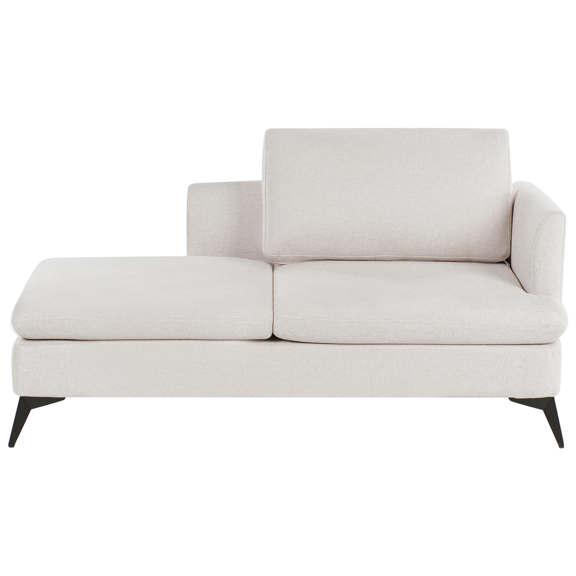 CHAISELONGUE-RECHTSSEITIGE Stoff Hellbeige Sievoz - Beige/Schwarz, Textil (155/84/85cm) - Beliani