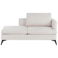 ČALOUNĚNÉ LEHÁTKO CHAISE LONGUE PRAVOSTRANNÉ Látka Světle béžové Sievoz - černá/béžová, textil (155/84/85cm) - Beliani