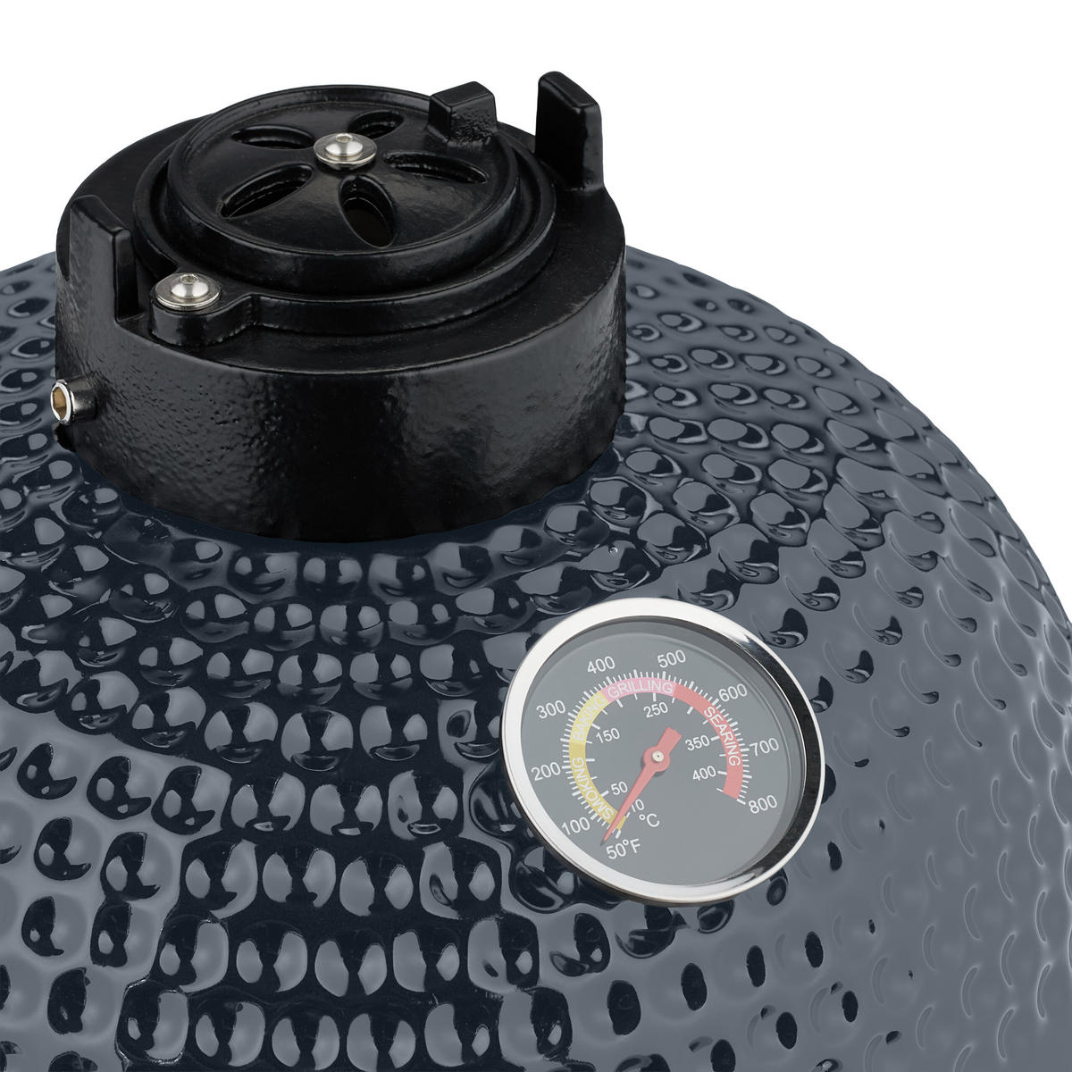 KAMADO-GRILL - Grau, Keramik/Metall (34/56.5cm) - Relaxdays