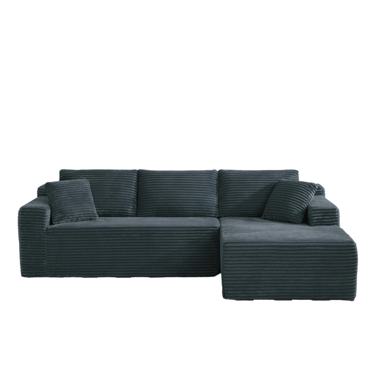 ECKSOFA DE-34926 L-Form mit Chaise rechts Dunkelgrau - Dunkelgrau, Textil (163/252.5cm) - ComfortXL