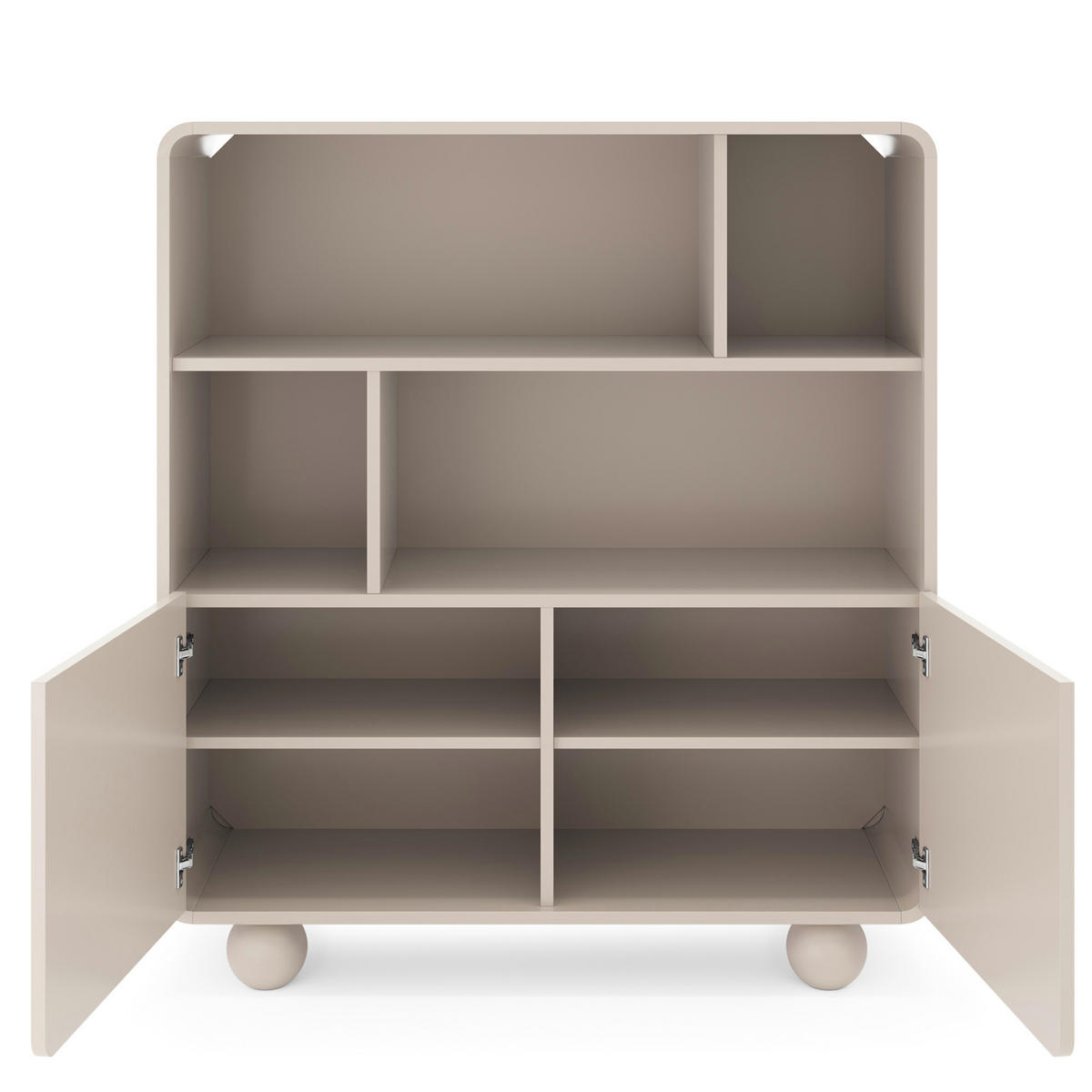 BÜCHERREGAL KAMLOOPS REG1-2D Abgerundeter Korpus, Kaschmir - Kaschmir, Holz/Holzwerkstoff (108/121/39cm) - Komodee