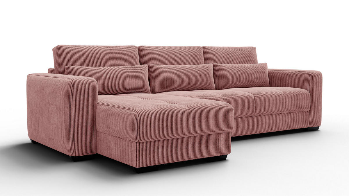 ECKSOFA OLI 4-Sitzer links, altrosa - Altrosa, Holz/Textil (295/172cm) - Courtois Laville