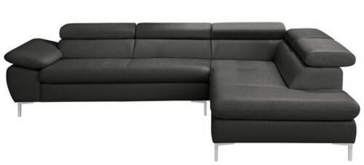 Canapé d'angle en cuir noir 280x224cm - Chilliano