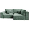 ECKSOFA Pedro Duo mit Schlaffunktion Grün Cord - Grün, Textil (246/153cm) - Bromarkt