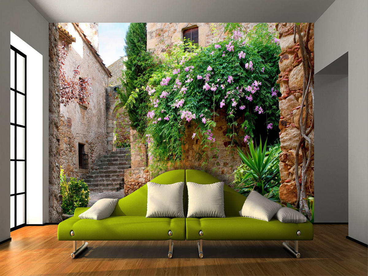 FOTOTAPETE Blumen 375 x 270 cm - Grün, Papier (375/270cm) - Sanders & Sanders