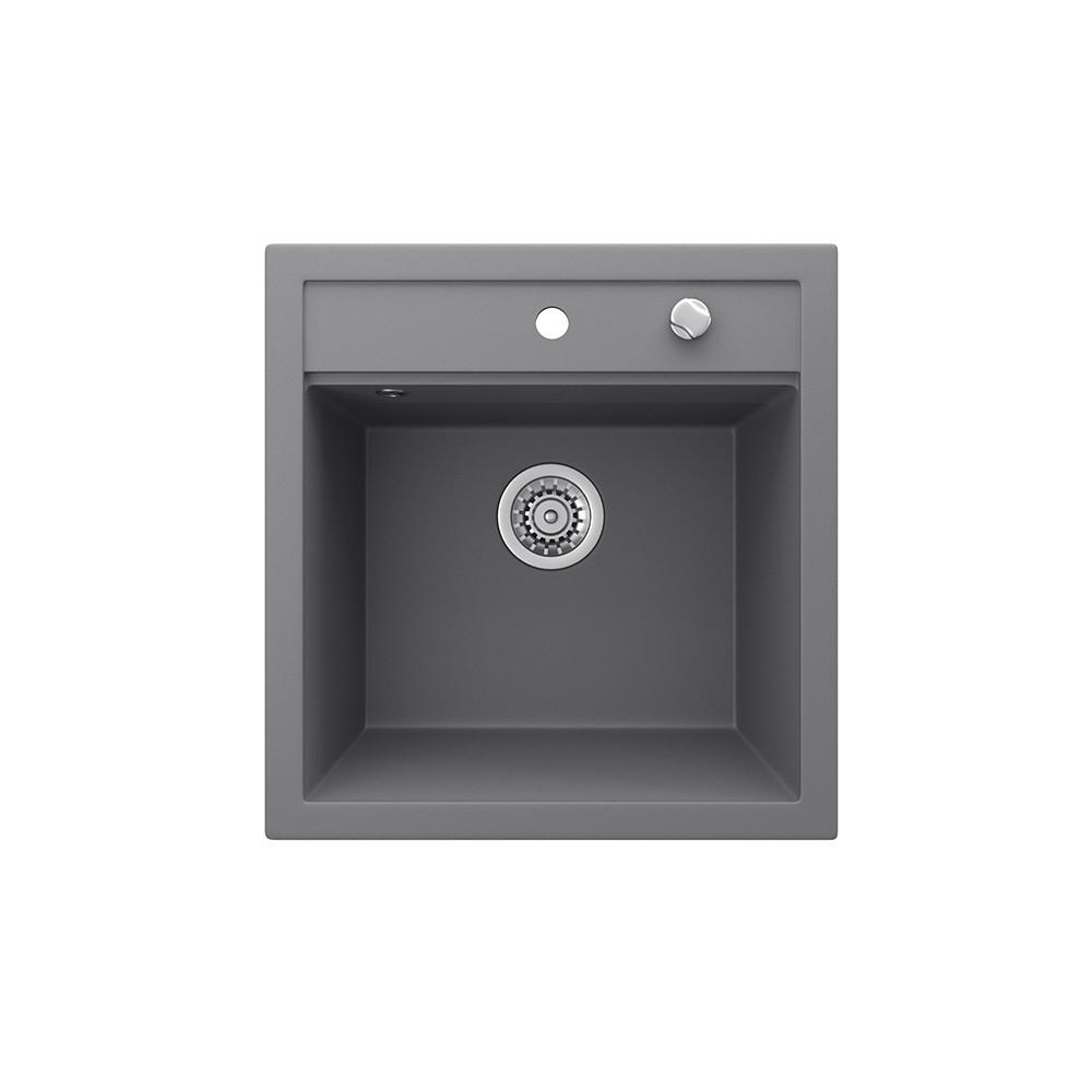 SPÜLBECKEN Tesa Grau 49 x 51 cm - Dunkelgrau, Keramik (49/20/51cm) - Bergstroem