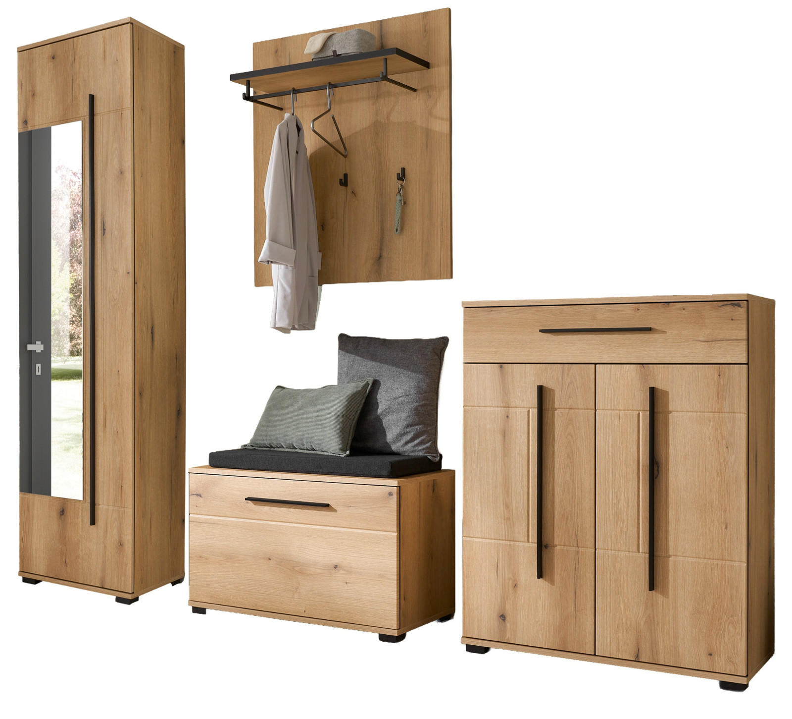 Furn.Design Garderoben-Set Eiche 230x230x40 cm