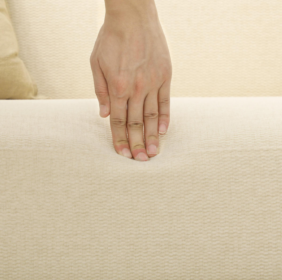 2-SITZER Sofa Samt 130/74/79 cm Creme - Creme, Textil (74/79/130cm) - Redom