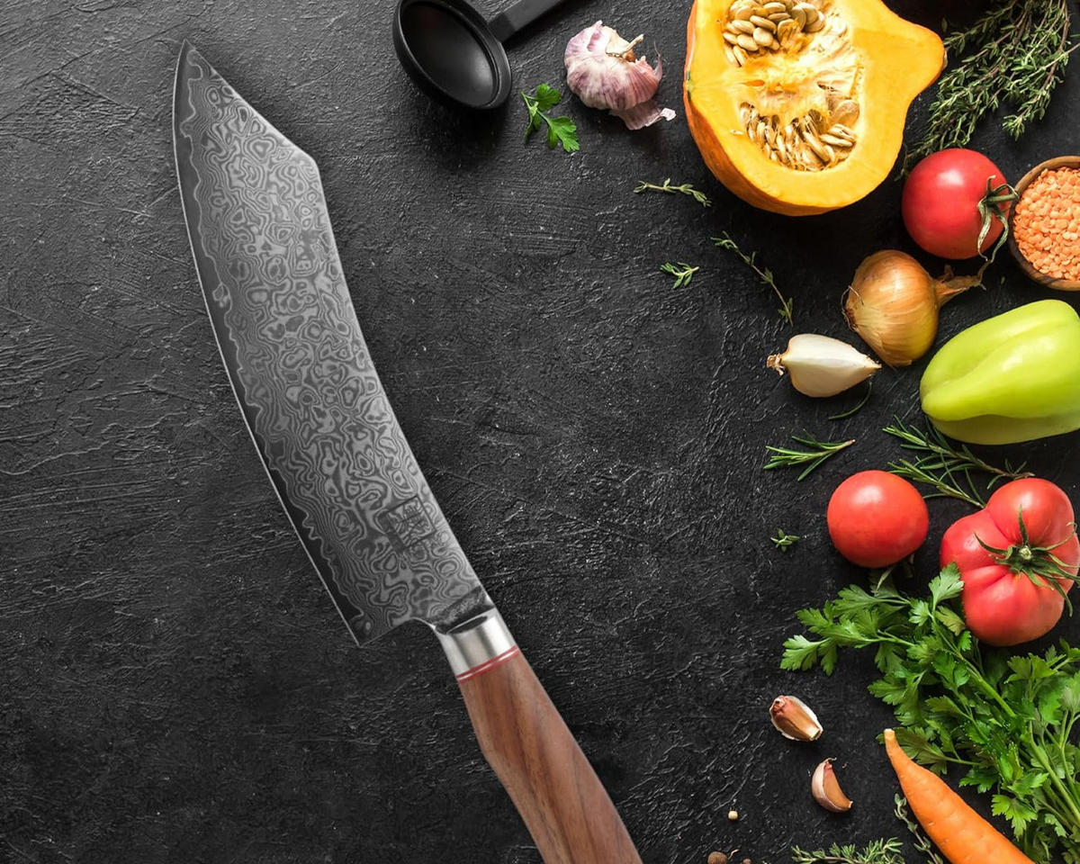 BLOCKMESSER 20 cm - Nussbaumfarben, Holz/Metall (34cm) - Zayiko