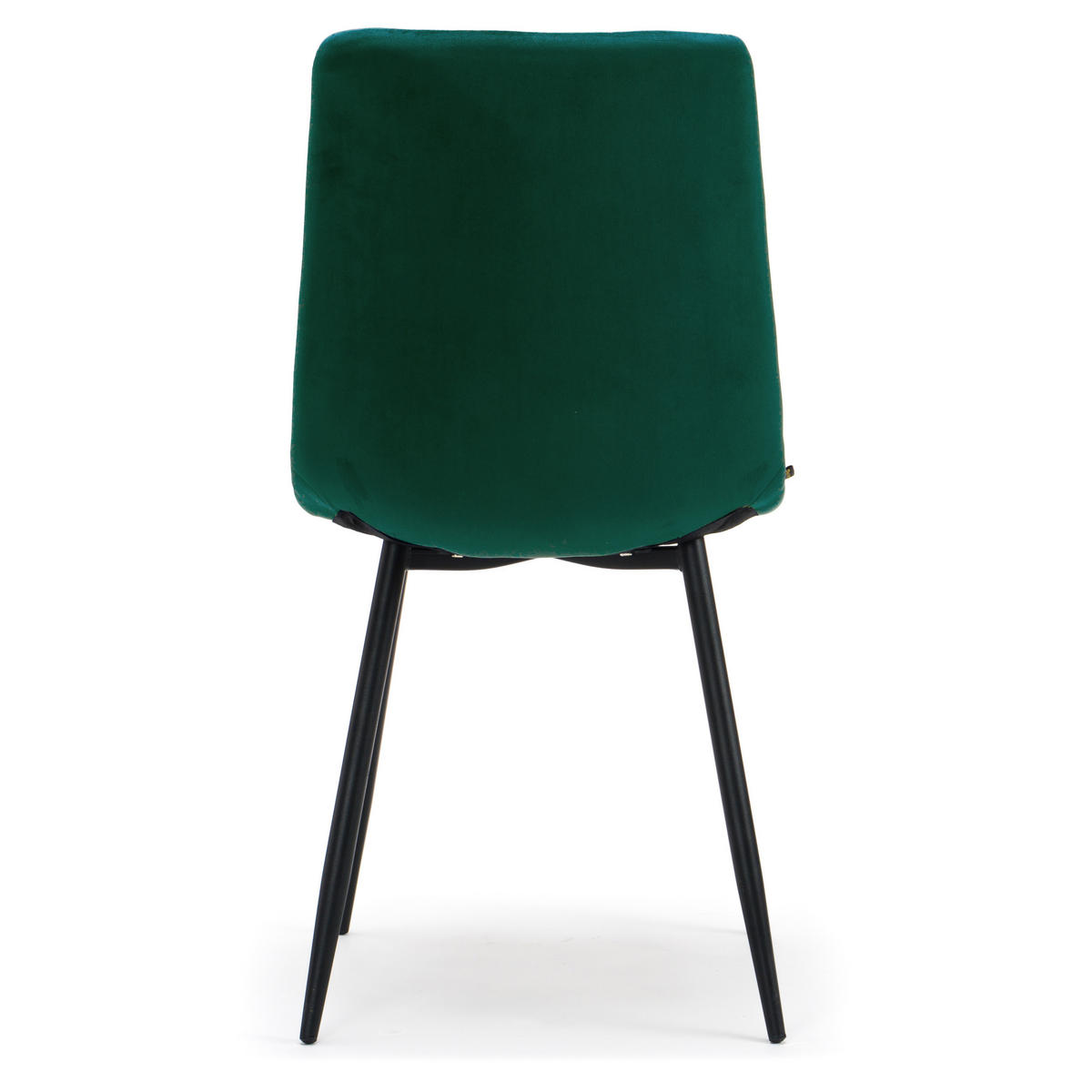 STUHL PARMA gepolsterter mit Steppung - grün - Samt Velour - Schwarz/Grün, Textil/Metall (45/88/55cm) - NEW HOME