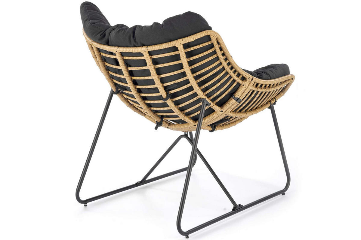 GARTENSESSEL BETTA Boho, beige/schwarz - Beige/Schwarz, Kunststoff (90/90/81cm) - KONSIMO®