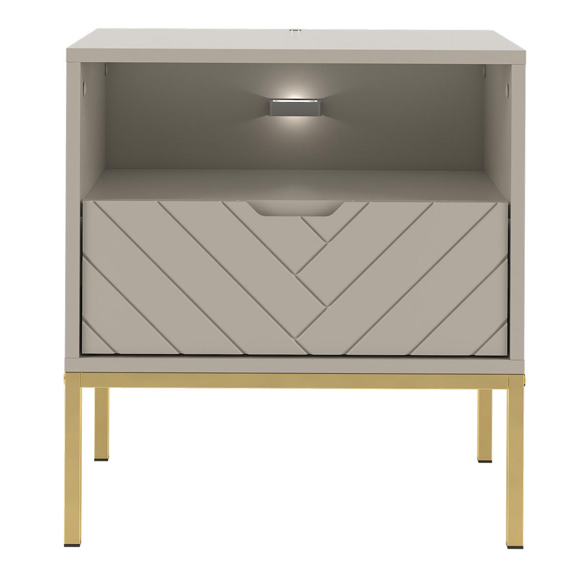 NOČNÍ STOLEK Daria Kašmír - béžová, kompozitní dřevo (53/77/39cm) - Petits-meubles