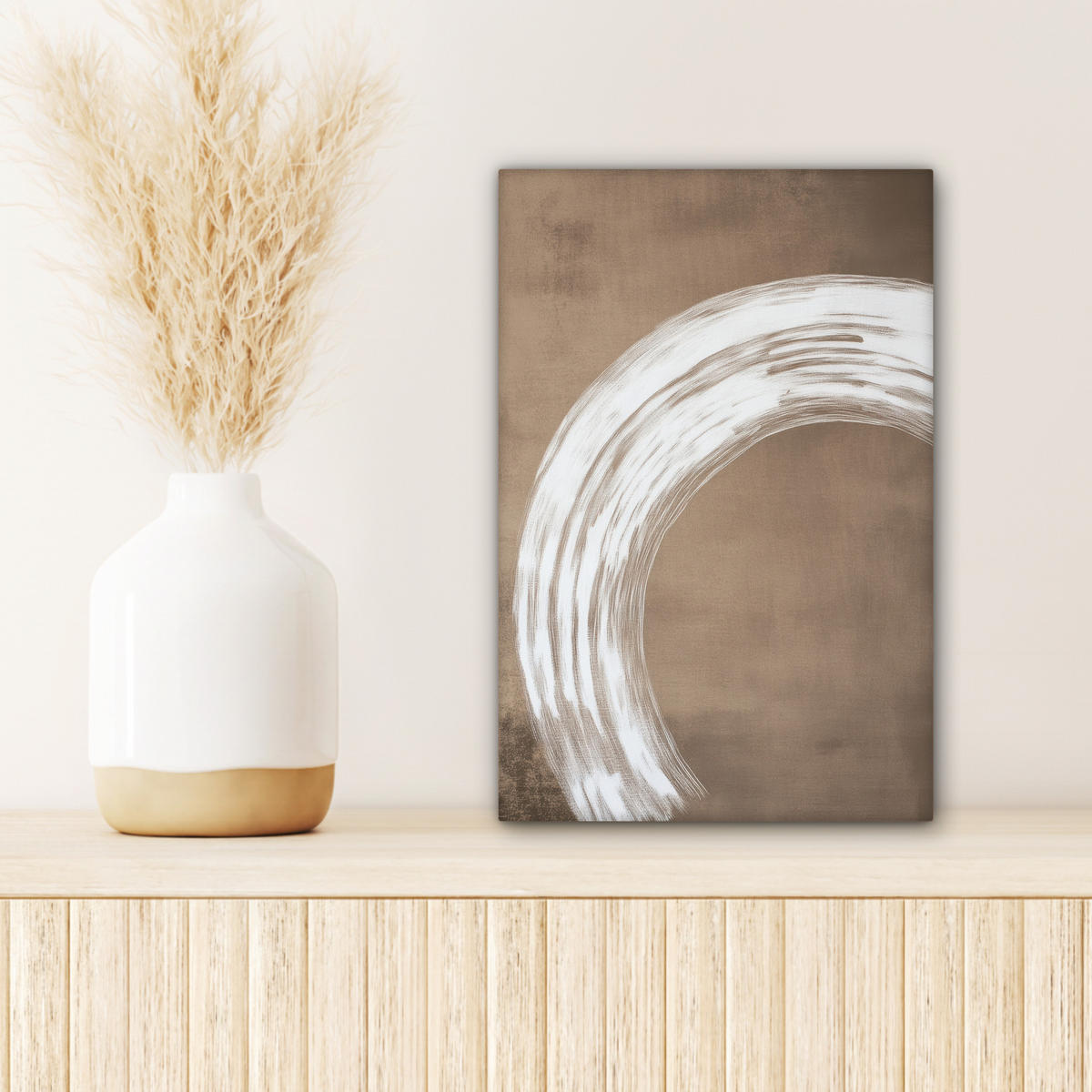 LEINWANDBILD Farbe - Braun - Japandi 20x30 cm - Kupferfarben, Textil (20/30cm) - MuchoWow