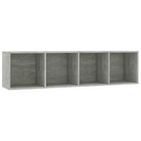 BÜCHERREGAL/TV-SCHRANK Betongrau 143/30/36 Cm - Grau, Holzwerkstoff (30/36/143cm) - vidaXL