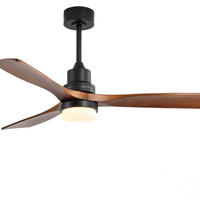 DECKENVENTILATOR 52Zoll LED Licht DC Motor Fernbedienung - Braun, Kunststoff (132/132/52cm) - CASIVA