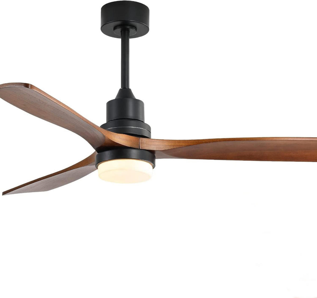 DECKENLEUCHTE mit Ventilator 132cm, 6 Geschwindigkeitsstufen, Fernbedienung - Schwarz, Holz (132/132/52cm) - Kaket