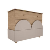 DJEČJA KOMODA Bloom Bejž i drvo - smeđa, drvni materijal (120/93/52cm) - Petits-meubles