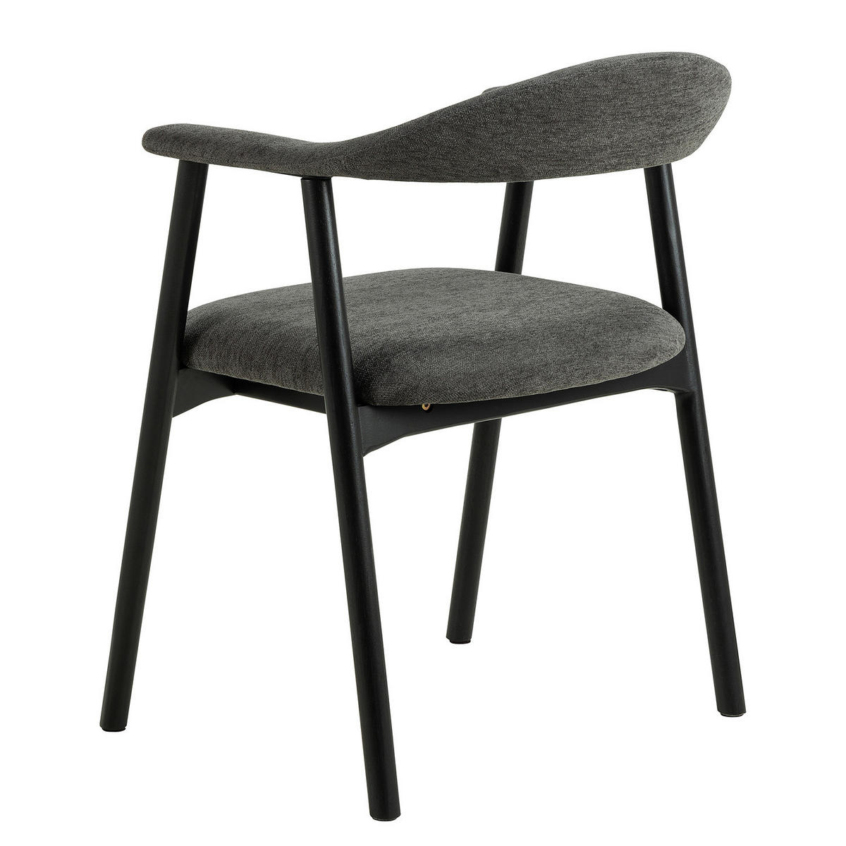 ARMLEHNENSTUHL - 2er-Set - Dunkelgrau/Schwarz, Holz/Textil (56/76/54cm) - home24