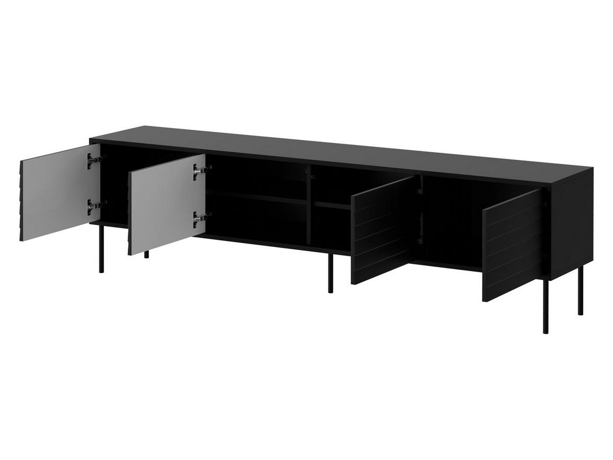 TV-LOWBOARD Cortina 200 4D - Schwarz/Braun, Holzwerkstoff/Metall (200/55/40cm) - MIRJAN24