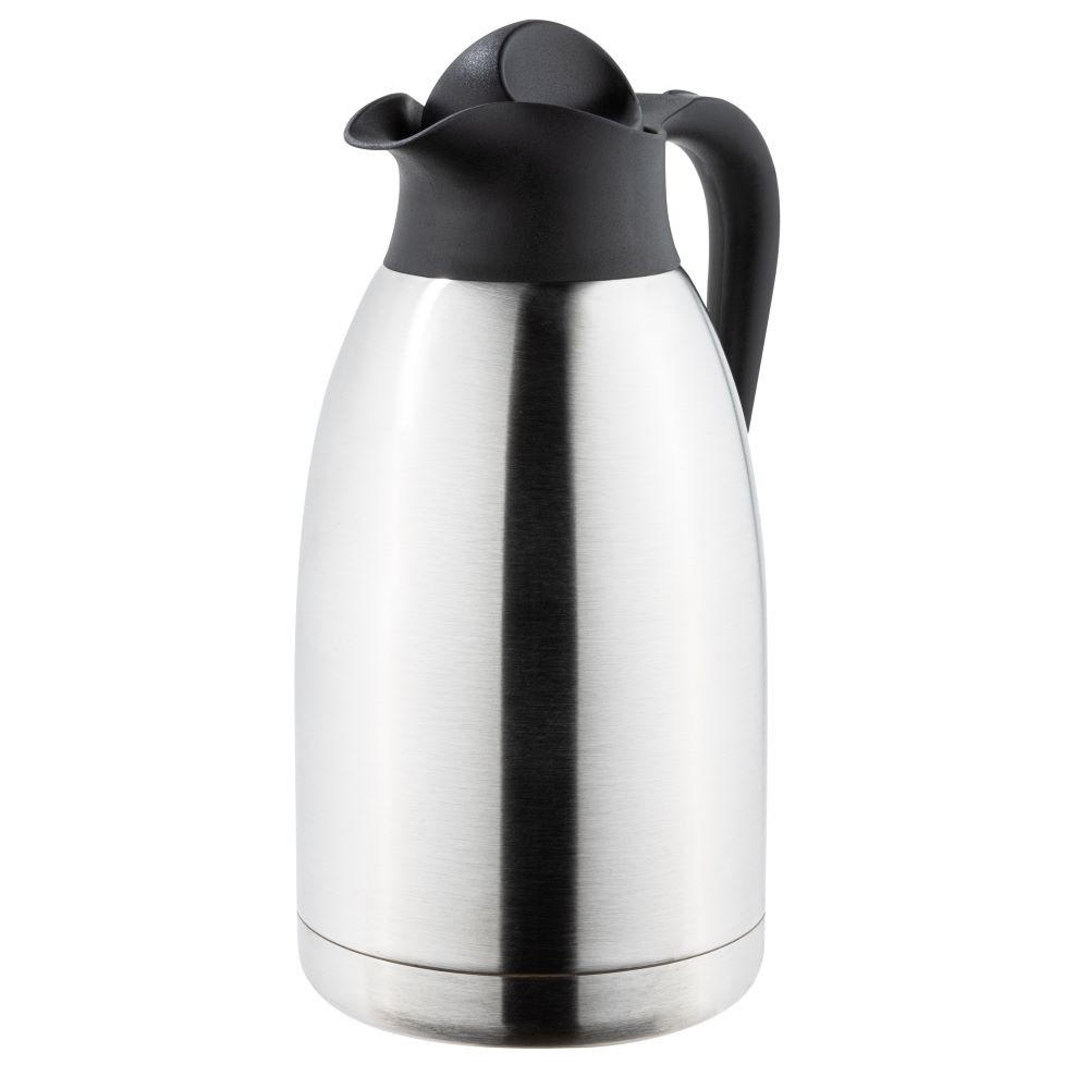 ISOLIERKANNE 1,5 Liter doppelwandiger mattierter Edelstahl - Transparent, Metall (13.5/13.5cm)