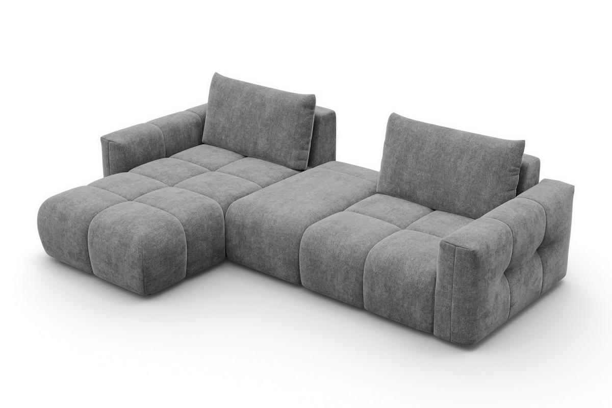 ECKSOFA VERONA 4-Sitzer LINKS, Grau - Schwarz/Grau, Holz/Textil (282/173cm) - Courtois Laville