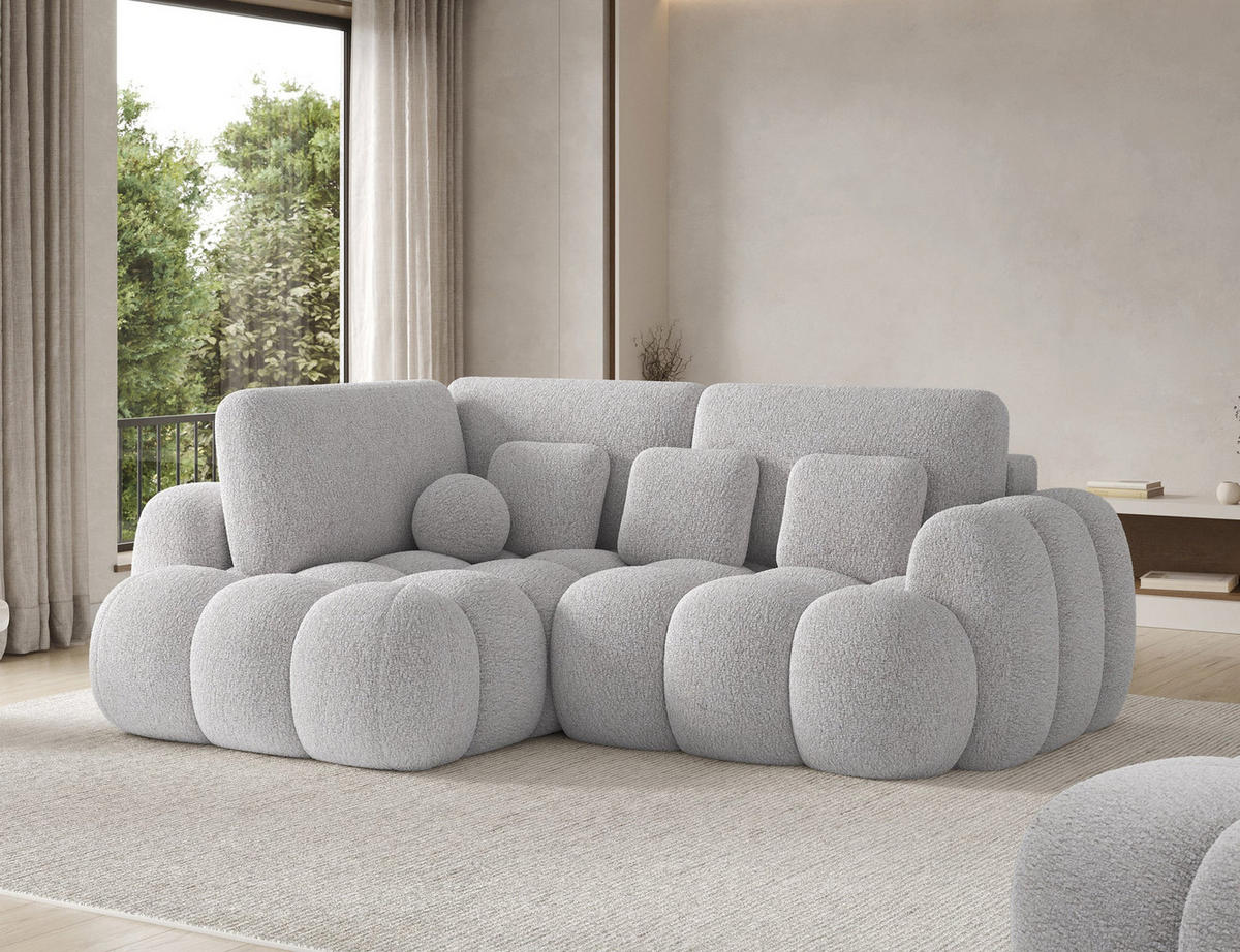 ECKSOFA COZION L-Form mit Schlaffunktion & Bettkasten – Modernes 3-Sitzer Sofa, HR-Kaltschaum, Wellenfederung, 267 × 165 cm - Schwarz/Grau, Kunststoff (165/267cm) - Wohnideebilder
