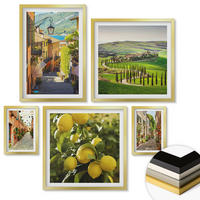 WANDBILDER 5er Set - 50x50 cm & 20x30 cm & 40x60 cm Goldrahmen - Zitat über New Yorker Landschaften - Goldfarben, Kunststoff (40/60cm) - ArtPrintCave
