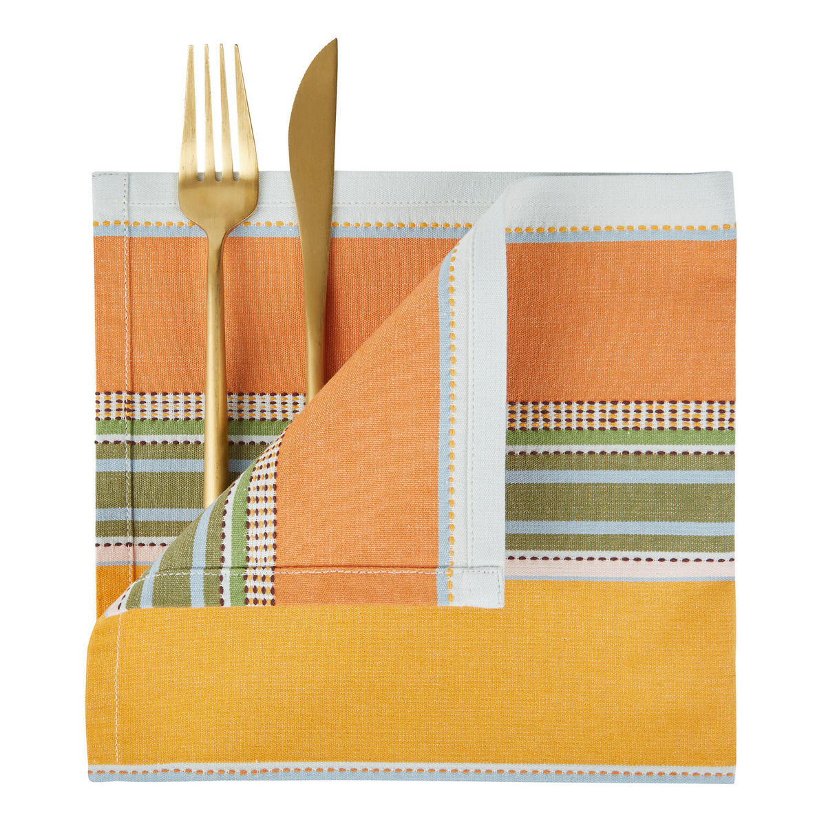 SERVIETTE (6er-Set) Supper Club 42x42 cm - Weiß/Orange, Textil (42/42cm) - Butlers