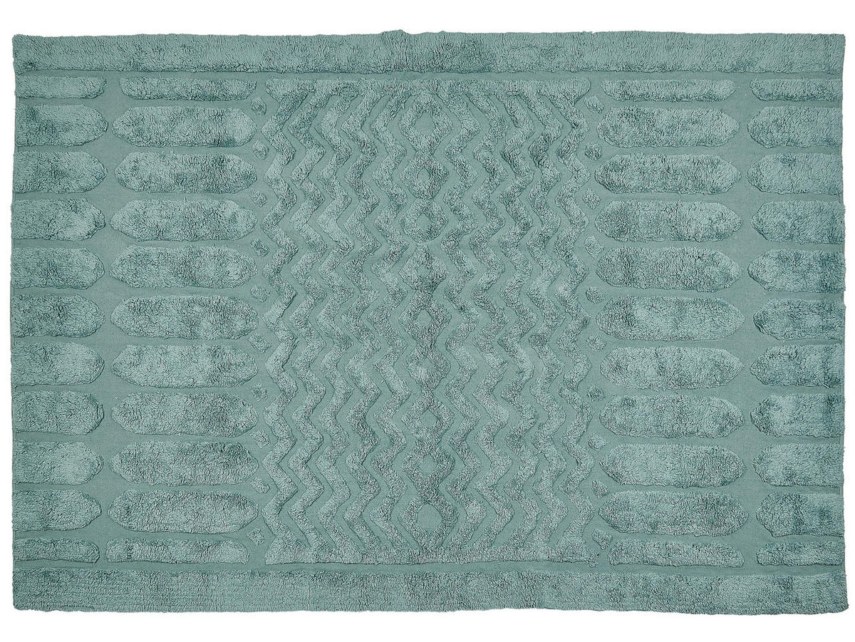KURZFLOR-TEPPICH Sirnak 230/160 cm - Grün, Textil (160/230cm) - Beliani