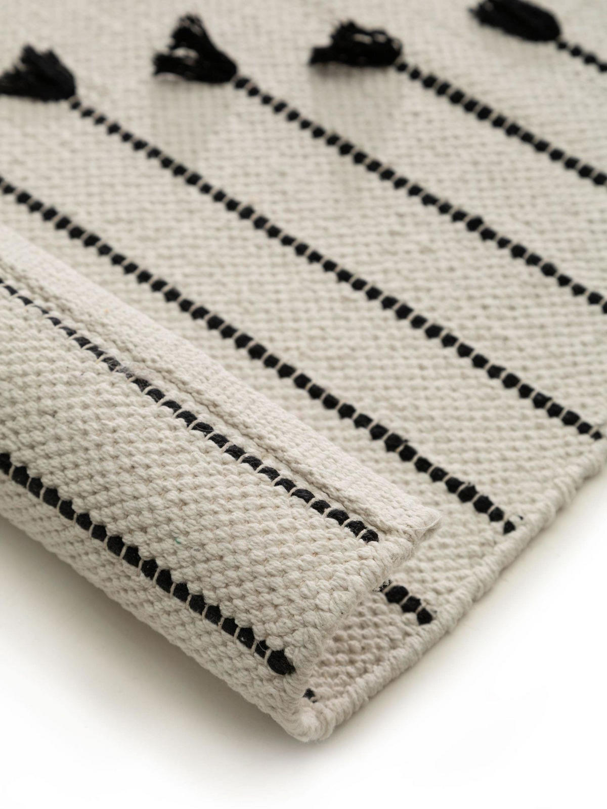 TEPPICH Baumwollteppich Bo Beige - Beige, Textil (120/1cm) - KUNSTLOFT