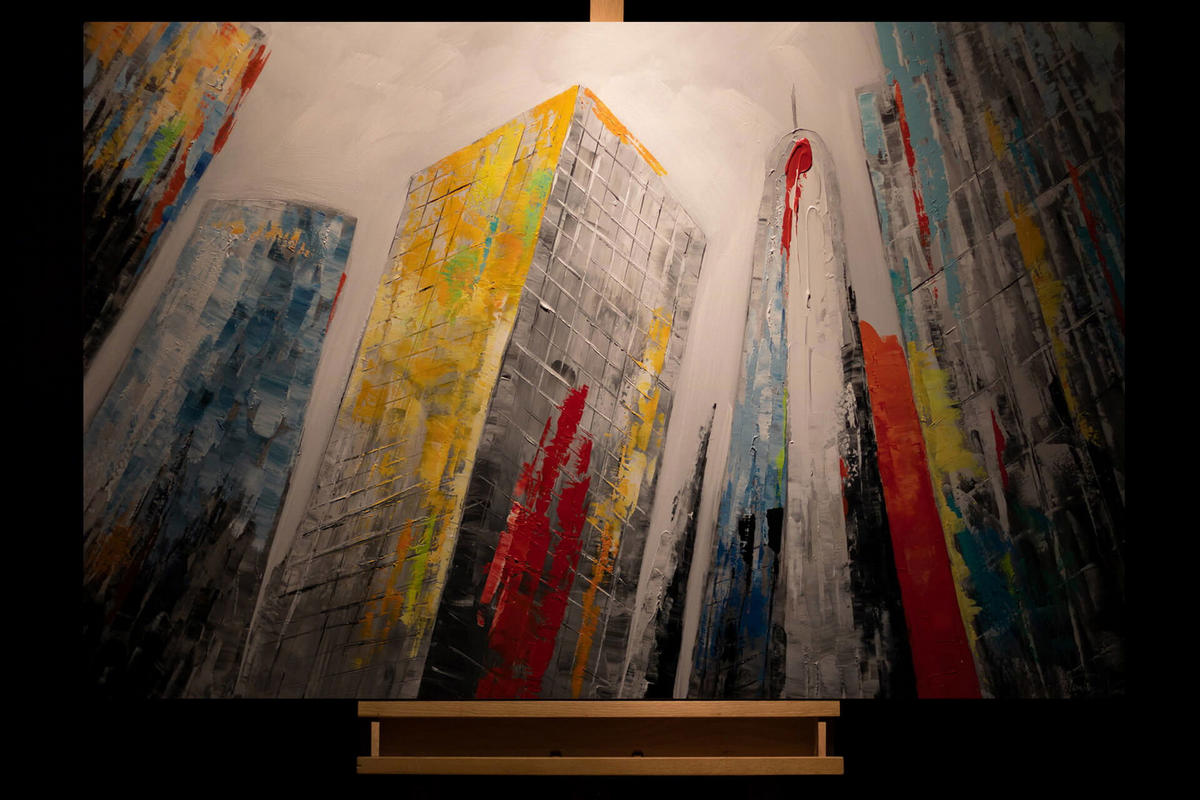 ACRYLBILD HANDGEMALT 120/80 cm - Multicolor/Grau, Holz/Textil (1.7/80cm) - KUNSTLOFT