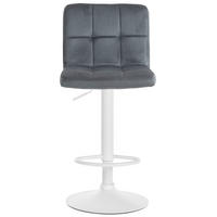 BARHOCKER Peran Samt weiß dunkelgrau - Dunkelgrau/Weiß, Textil/Metall (46/114/47cm) - TPFLiving