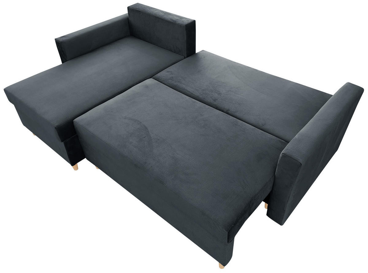 ECKSOFA Grafit MON Mit Schlaffunktion - Graphitfarben, Textil (222/142cm) - Sepro Meble