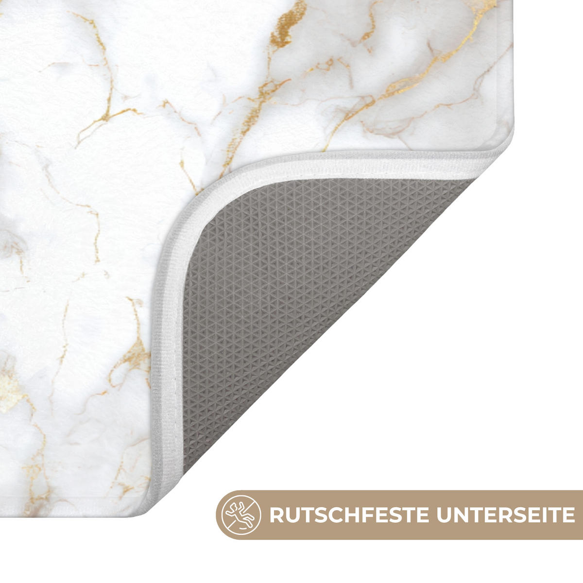 KOUPELNOVÁ PŘEDLOŽKA Zlaté žilky - Mramor - Bílý 120x60 cm - bílá, textil/plast (120/60cm)