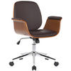 DREHSTUHL Holz walnuss/braun - Chromfarben/Walnussfarben, Holz/Textil (69/82/62cm) - CLP