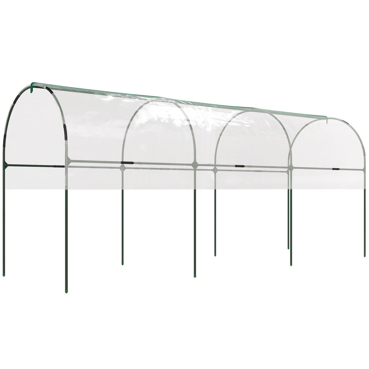 GEWÄCHSHAUS DE-05787 Winterfest mit Bogendach & Erdankern Transparent - Transparent, Kunststoff/Metall (120/170/400cm) - ComfortXL