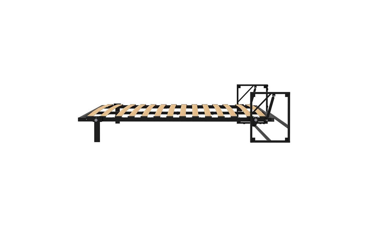 WANDBETT Morphy Classik Modulares SizeFlex- und TypeFlex-System - 120x190 Vertikal - Schwarz, Holz/Metall (120/190cm) - WallBedKing