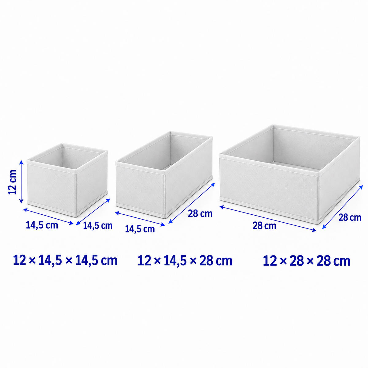 SCHUBLADENORGANIZER Weiß 16er-Set - Weiß, Papier/Textil (28/12/28cm) - Relaxdays