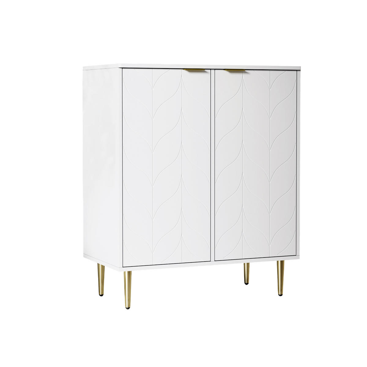 SIDEBOARD weiß mit goldenen Beinen, 75x40x90 cm - Weiß, Holzwerkstoff/Metall (75/90/40cm) - Urban Meuble