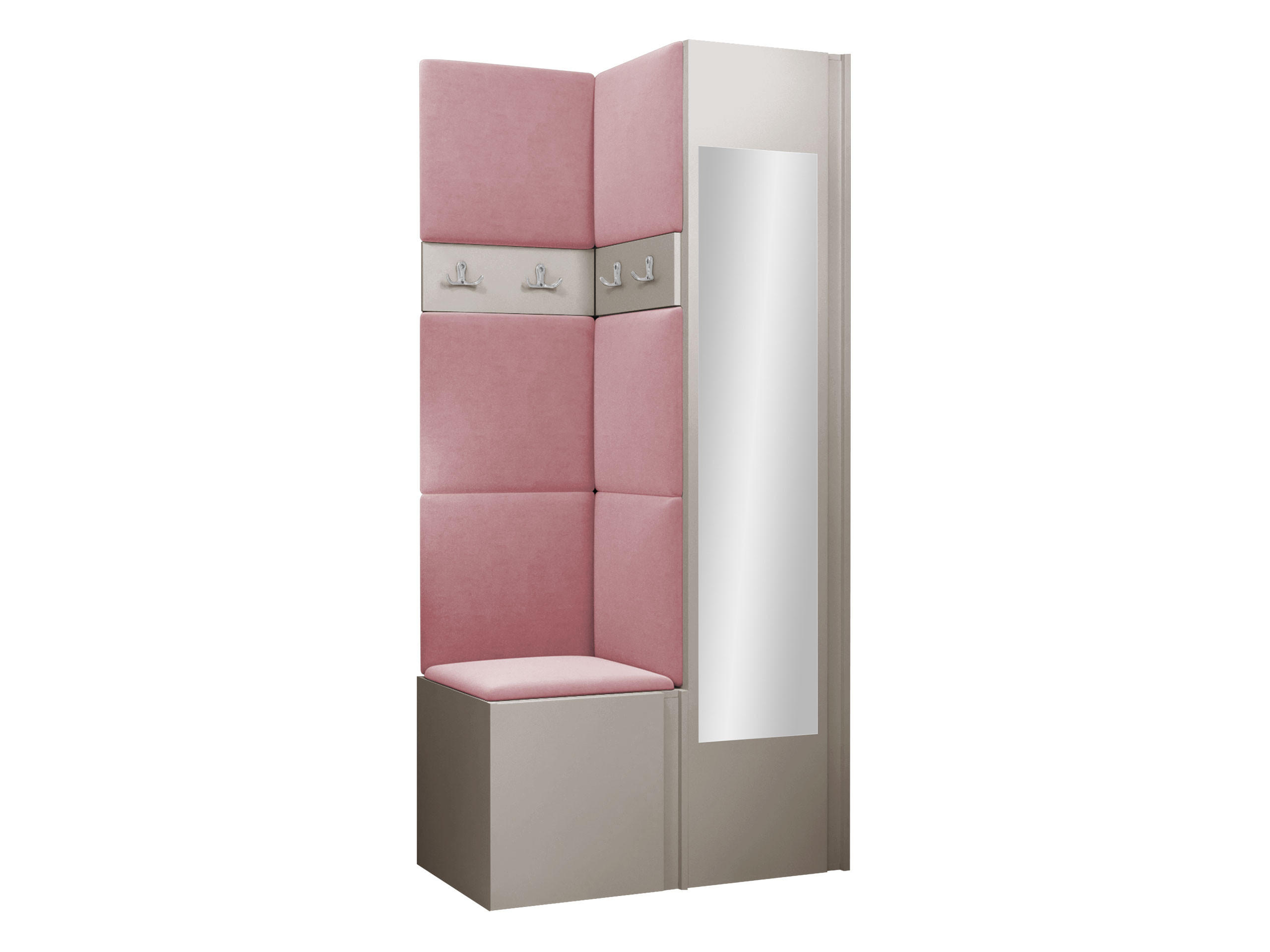 GARDEROBEN-SET Orion XXV - Kaschmir/Rosa, Holzwerkstoff/Kunststoff (82/186/46cm) - MIRJAN24